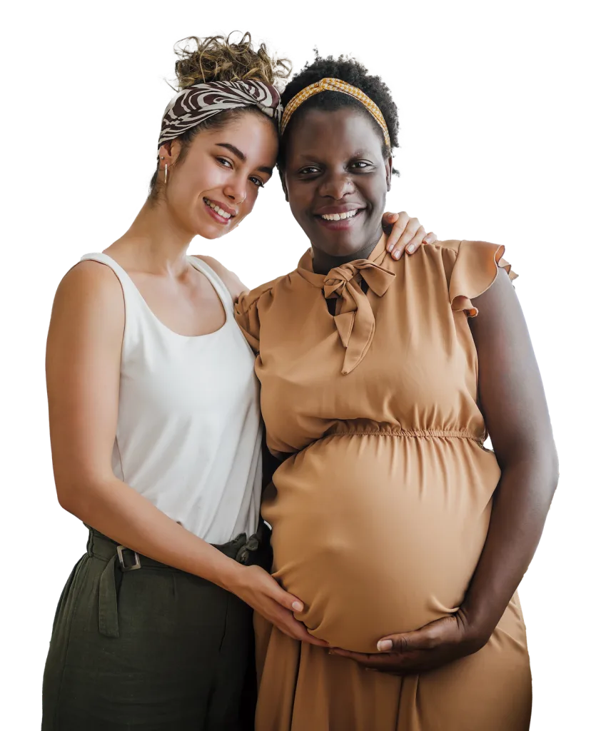 pregnant mother with doula