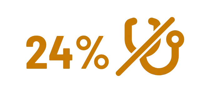 Icon representing 24 percent stat